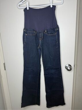 Navy Maternity Jeans with Stretch Panel